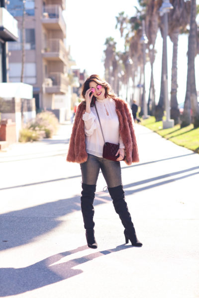 faux fur jacket outfit