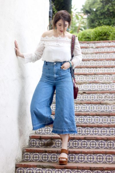 Cropped Flared Denim