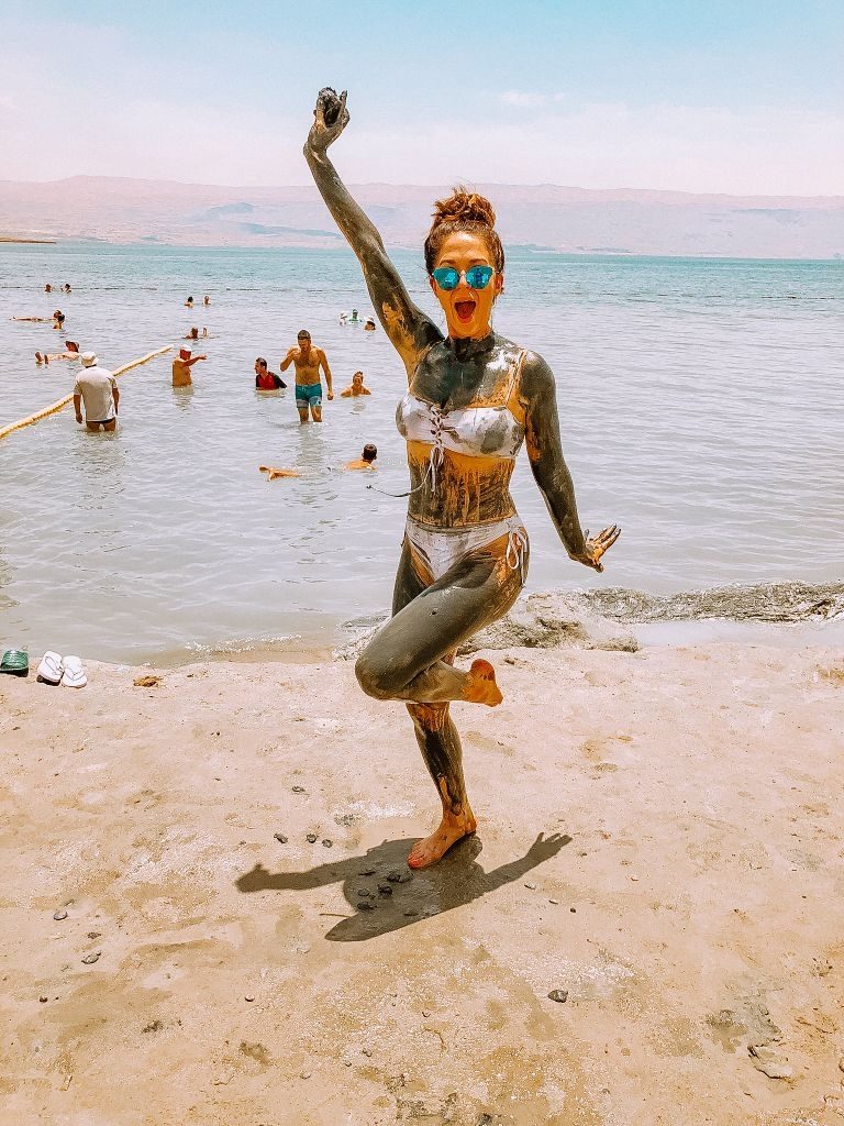 Girl with Dead Sea mud on her body