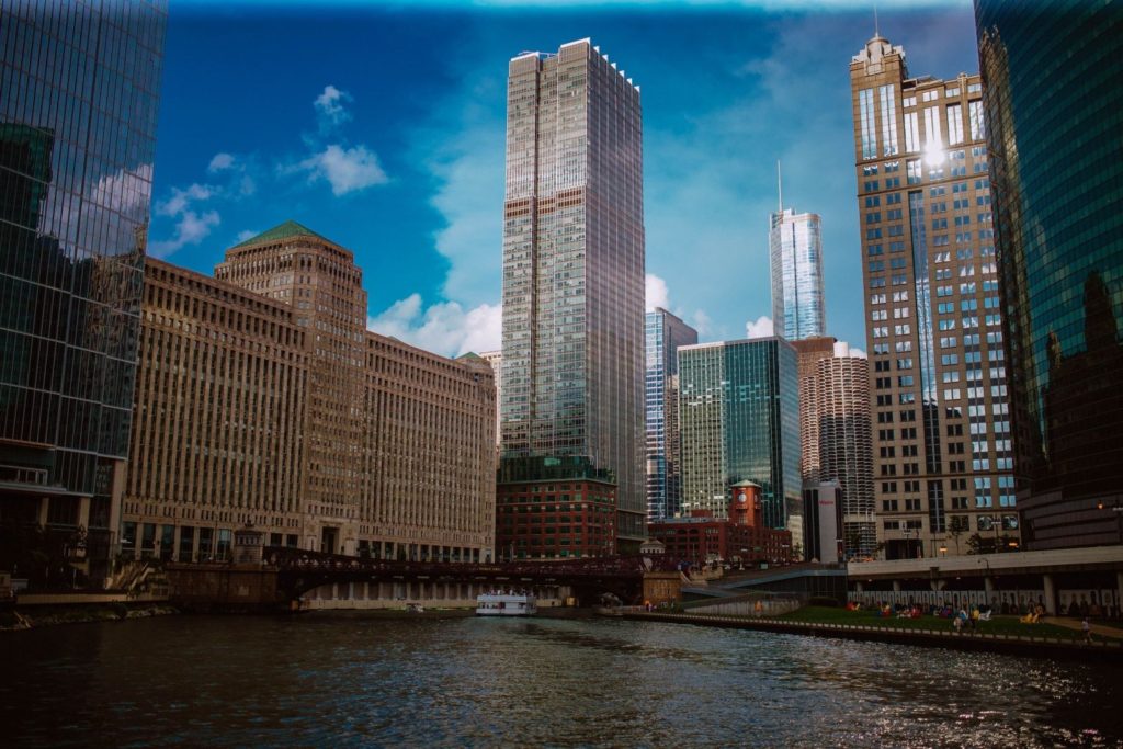 View of Chicago from the river