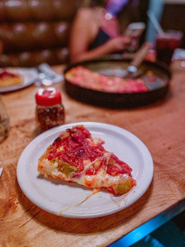 Deep Dish Pizza at Lou Malnati's in Chicago