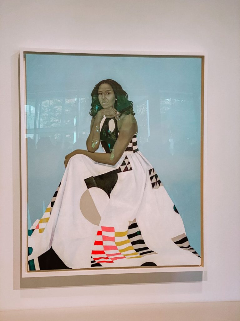 Michelle Obama's portrait on display at the Chicago Art Institute